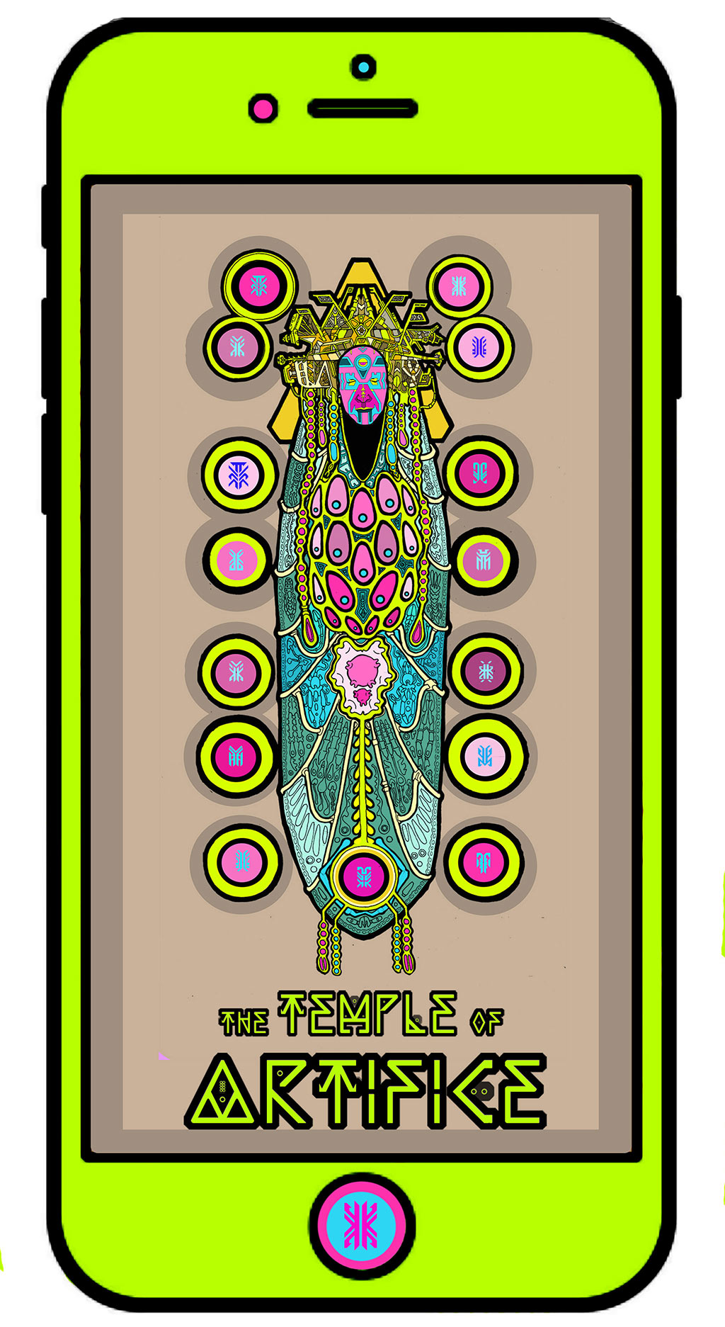 The Temple of Artifice, sketch for a mobile device icon, 2019 © [M] Dudeck